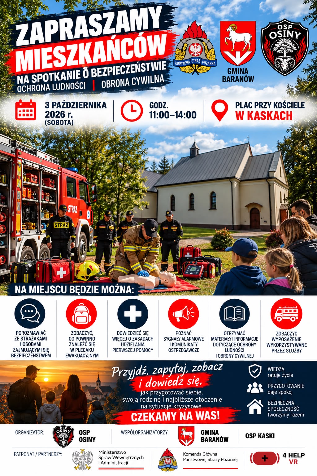 Zapraszamy na spotkanie o bezpieczeństwie: Ochrona ludności i obrona cywilna w Kaskach